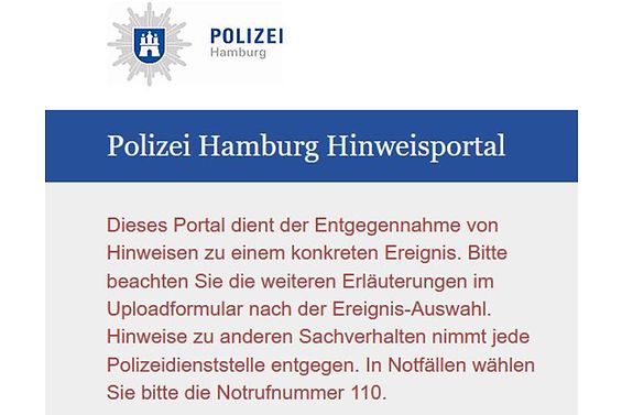 Hinweisportal Polizei Hamburg