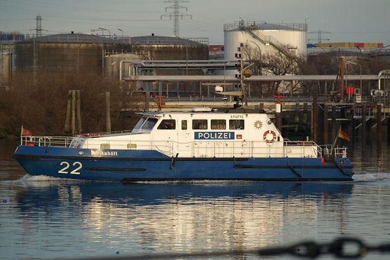 Streckenstreifenboot der Wasserschutzpolizei Hamburg